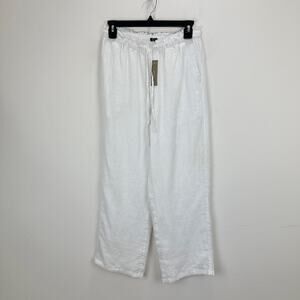 J.Crew Petite Soleil Pant Linen Pull on Relaxed White Small petite